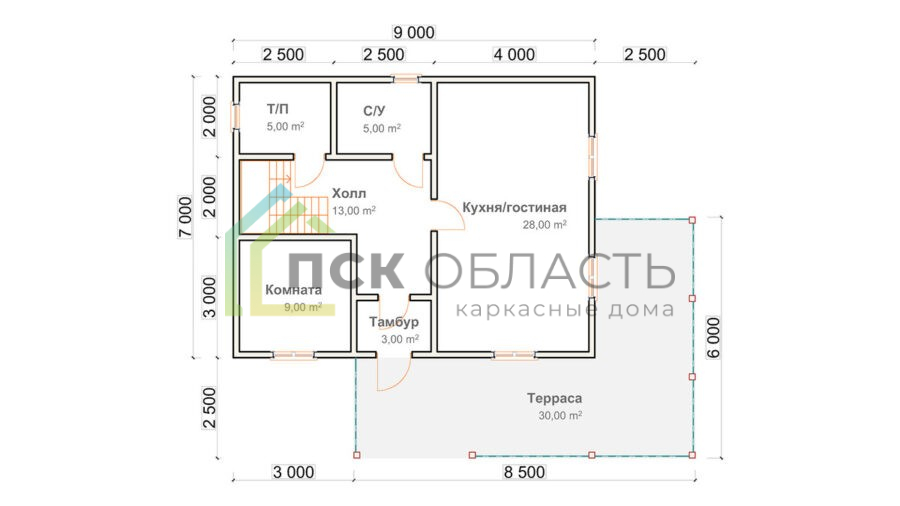 pl 1 Каркасный дом - k30 схема