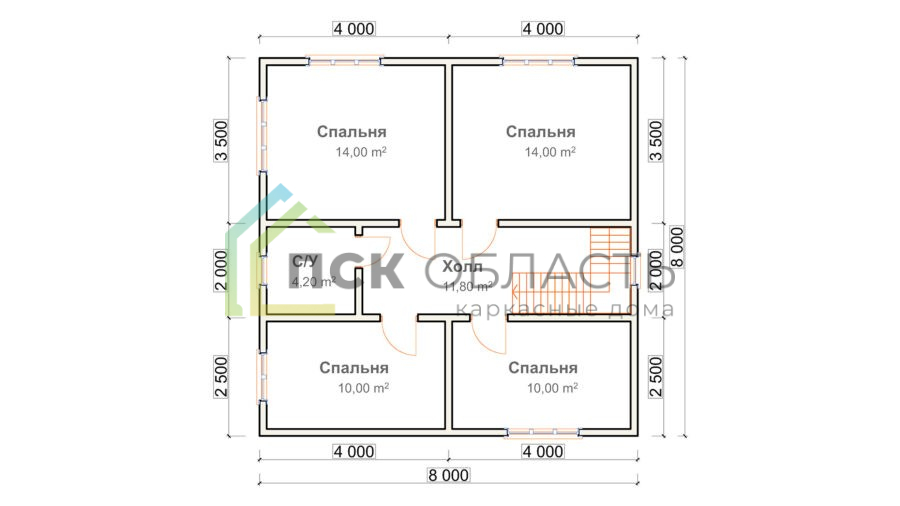 pl 2 Каркасный дом - К 43 - схема 4